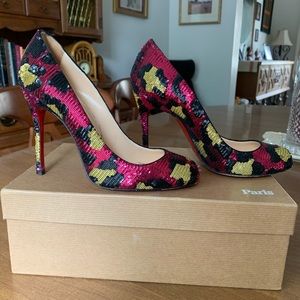 Authentic Christian Louboutin FIFI Pailettes sz 36